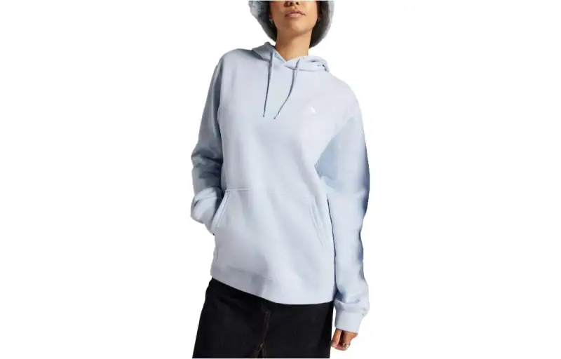 Converse Go to Embroidered Star Chevron Standard Fit Fleece Hoodie Sweatshirt Unisex Light Blue