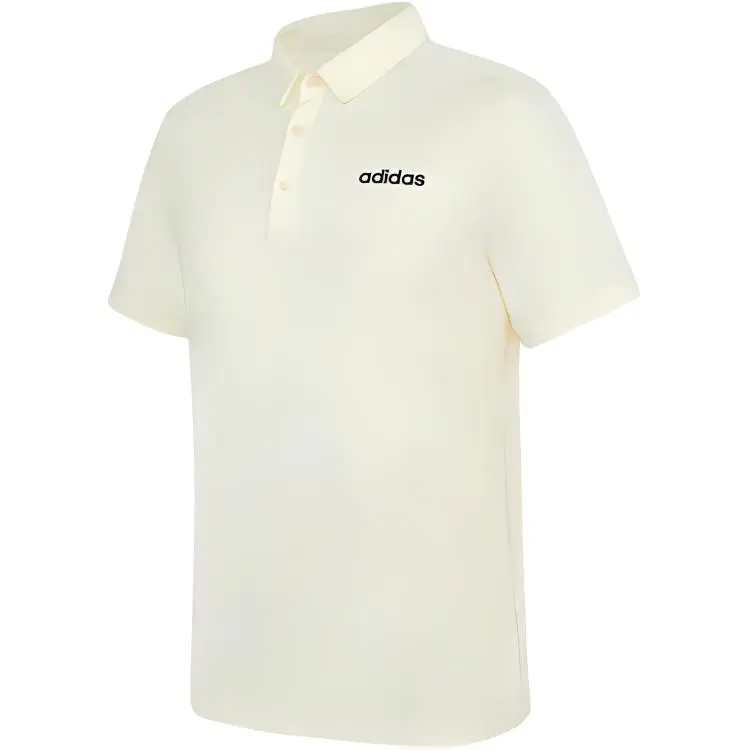 Adidas T-Shirts Men's Ecru Polo Collar Moderate Straight Fit