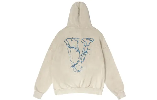 VLONE Sweatshirts Unisex Beige Hooded Moderate Regular