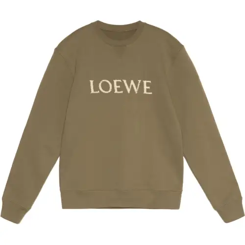 LOEWE Sweatshirts Men's Green Crew Neck Moderate Other