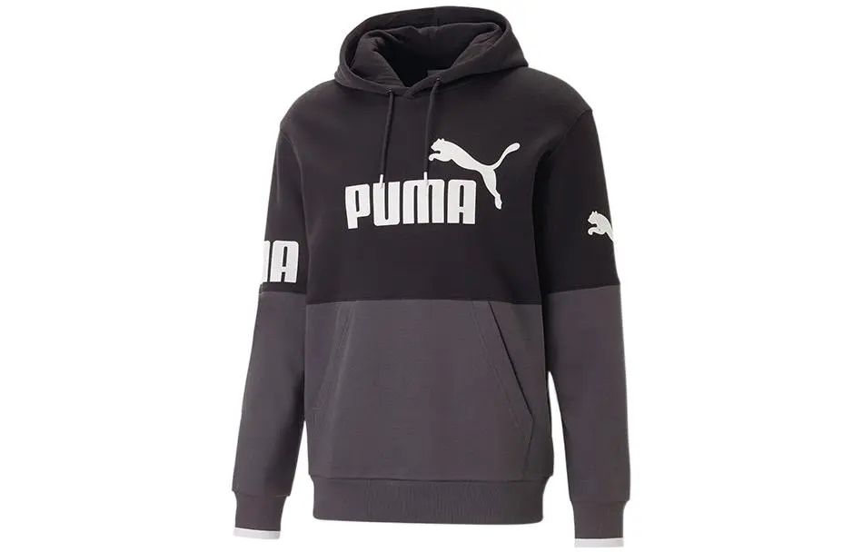 PUMA Sweatshirts Men's Black Gray Color Hooded Moderate Regular