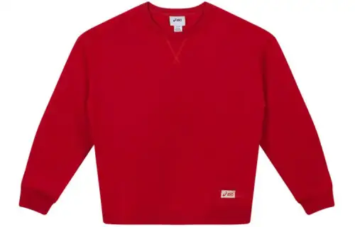 ASICS Sweatshirts Unisex Red Crew Neck Moderate Regular