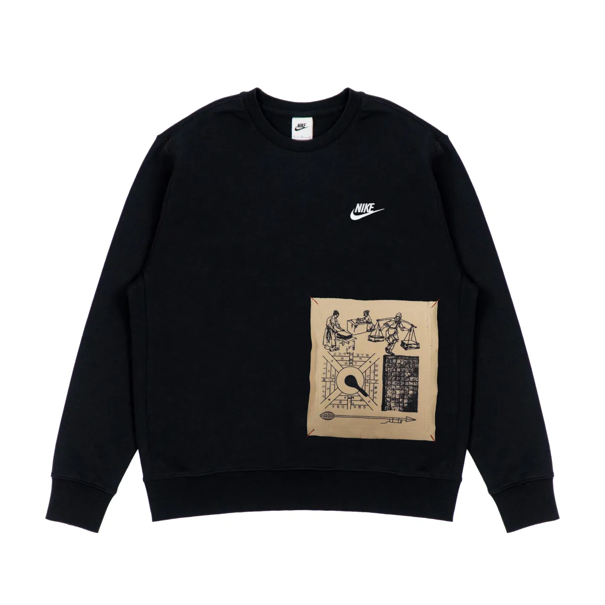 Nike Sweatshirts Unisex Black Crew Neck Moderate Regular