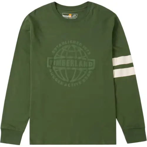 Timberland T Shirts Men's Green Crew Neck Moderate Straight Fit