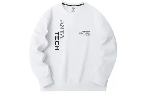 ANTA Variety Training Collection Sweatshirts Men's White Crew Neck Moderate Regular