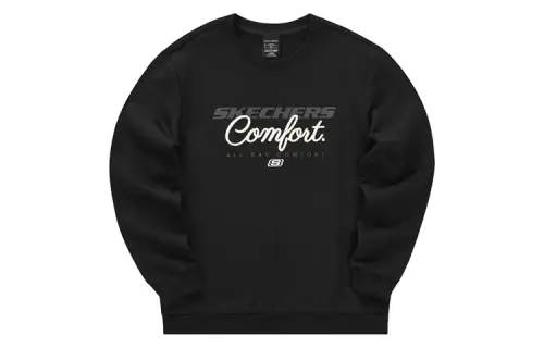 Skechers Colorful Sweatshirts Men's Carbon Black/0018 Crew Neck Moderate Regular