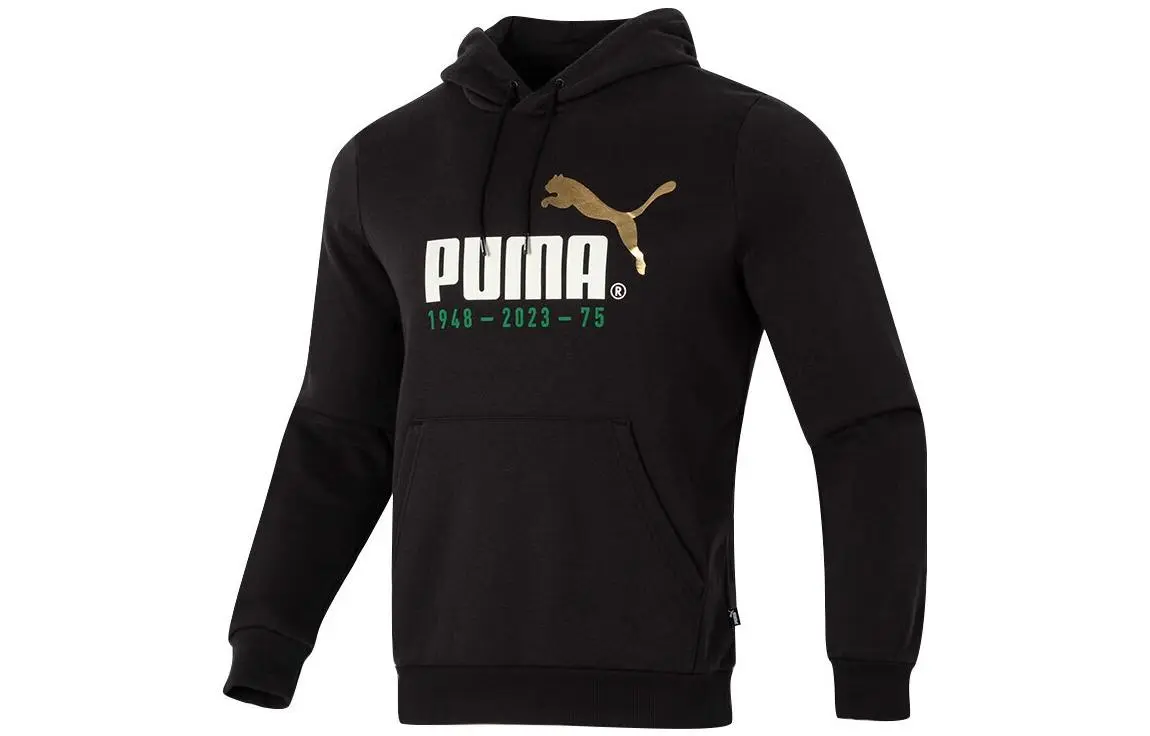 PUMA Sweatshirts Men's Black Hooded Moderate Straight Fit