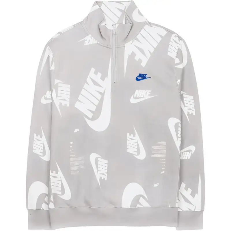 Nike Sweatshirts Men's Gray Mist Half Open Collar Moderate Regular