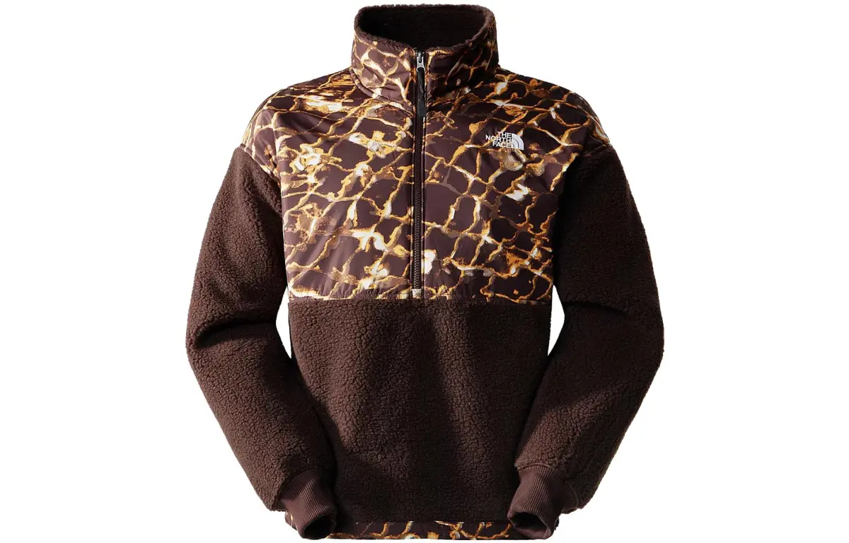 THE NORTH FACE Sweatshirts Men's Brown Stand Collar Thickened Regular