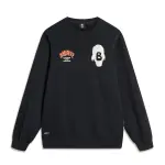 Li Ning BADFIVE Letter 3D Effect Print Loose Fit Fleece Lined Thermal Pullover Sweatshirt Unisex Black