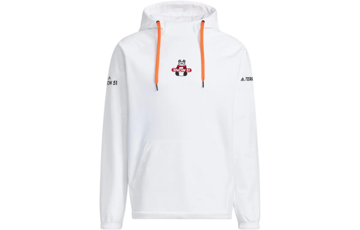 Adidas Sweatshirts Unisex White Hooded Moderate Straight Fit