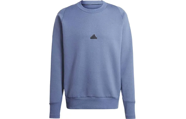 Adidas Sweatshirts Men's Blue Crew Neck Moderate Straight Fit