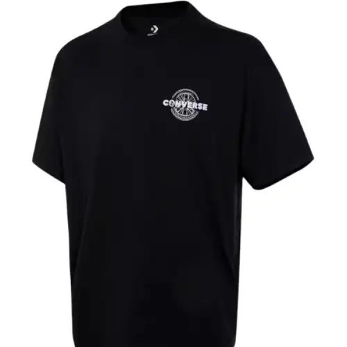 Converse T Shirts Men's Black Crew Neck Moderate Straight Fit