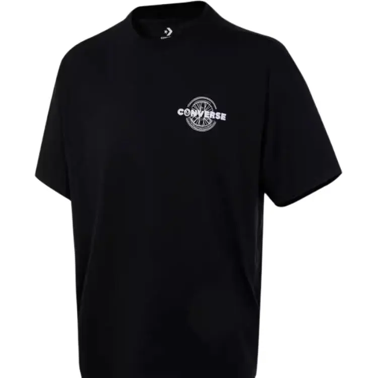 Converse T-Shirts Men's Black Crew Neck Moderate Straight Fit