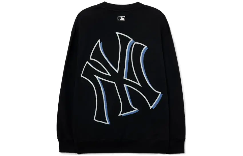 MLB New York Yankees Sweatshirts Unisex Black Crew Neck Moderate