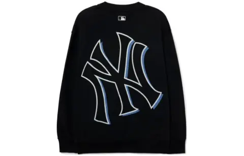 MLB New York Yankees Sweatshirts Unisex Black Crew Neck Moderate