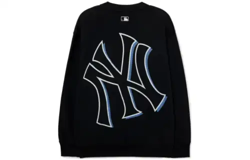 MLB New York Yankees Sweatshirts Unisex Black Crew Neck Moderate Regular