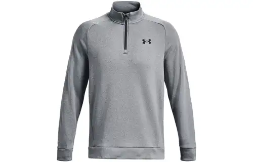 Under Armour Fleece Sweatshirts Men's Gray Stand Collar Moderate Regular
