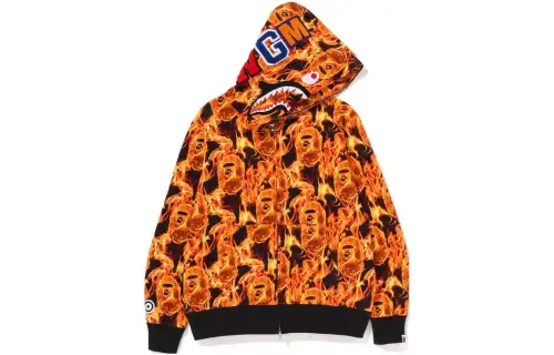 Bape Flame Shark Full Zip Hoodie