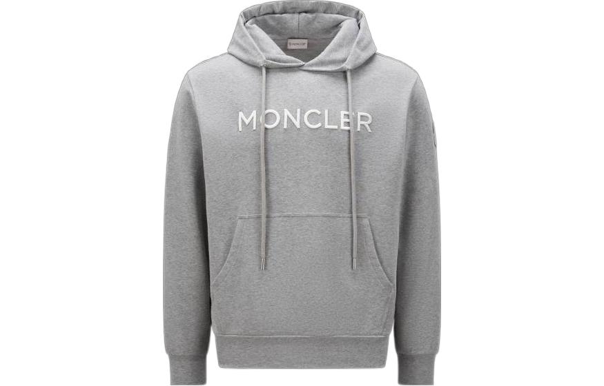 Мужское худи Moncler SS23 Logo (серое)