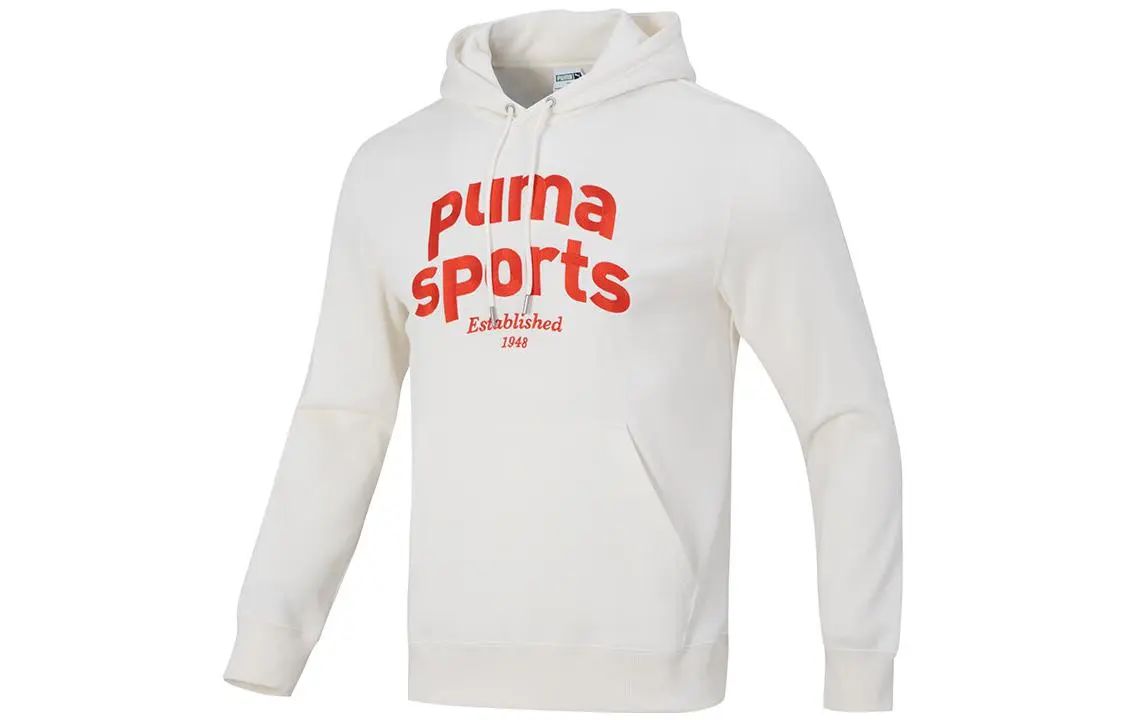 PUMA Sweatshirts Men's White Hooded Moderate Regular