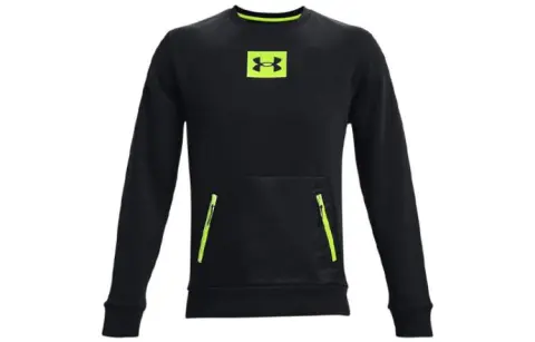 Under Armour Sweatshirts Men's Black Crew Neck Moderate Regular
