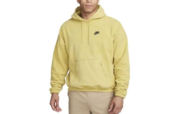 Nike Sweatshirts Men's Yellow Hooded Moderate Regular