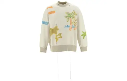 Palm Angels Sprayed Palm-print cotton sweatshirt