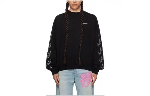 OFF WHITE Sweatshirt, Regular Fit Men's Black