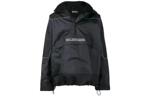 Balenciaga Sweatshirts Men's Black Stand Collar Moderate Other