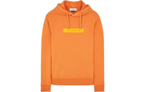 STONE ISLAND SS23 Sweatshirts Unisex Orange Hooded Moderate Regular