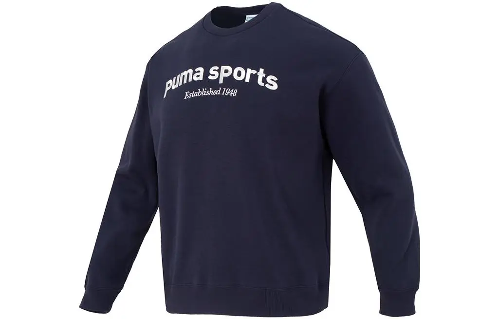 PUMA TEAM CREW FL Sweatshirts Men's Navy Blue Crew Neck Moderate Regular