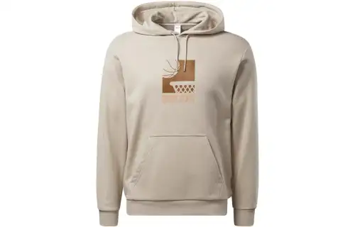 Reebok Sweatshirts Unisex Khaki Hooded Moderate Regular
