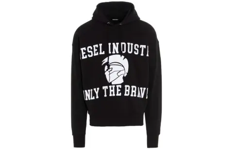 DIESEL Sweatshirts Men's Black Hooded (Non-detachable) Moderate Straight Fit