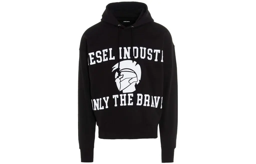 DIESEL Sweatshirts Men's Black Hooded (Non-detachable) Moderate Straight Fit
