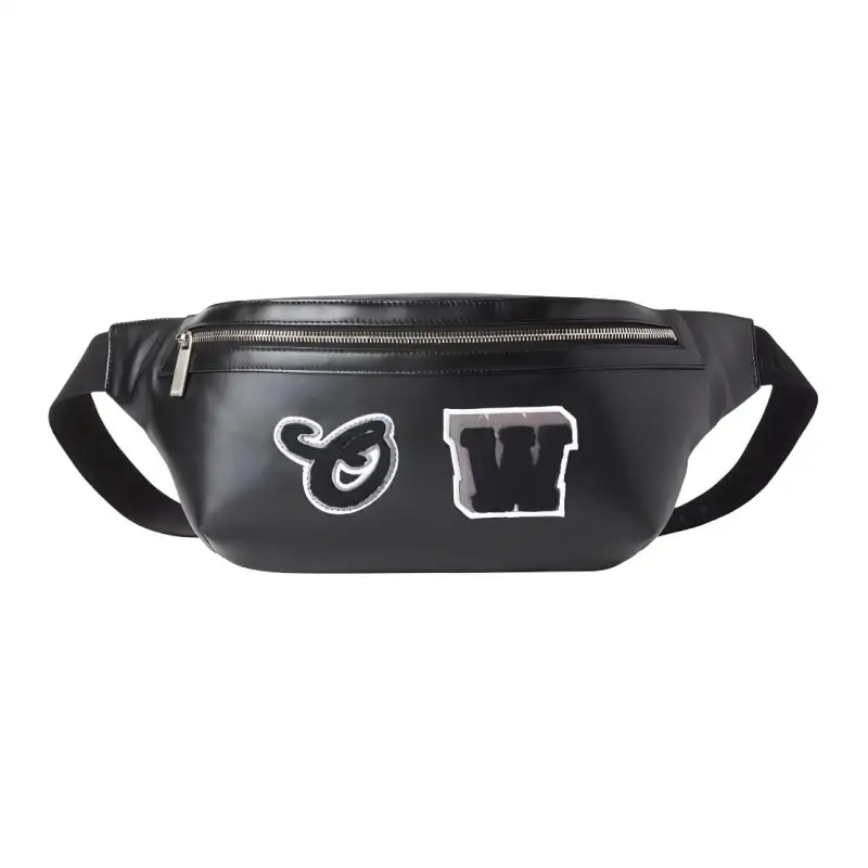 OFF WHITE Cow Leather Shoulder Bag, Crossbody Bag, Fanny Pack Men's Black