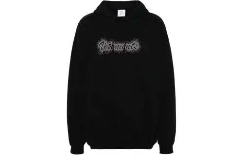 Vetements Studded-logo Cotton-blend Hoodie