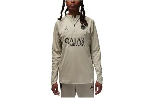 Jordan Storm FIT Soccer Drill Top Sweatshirts Men's Gray Stand Collar Moderate Regular