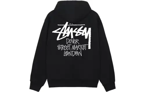 Stussy Sweatshirts Unisex Black Hooded Moderate Regular