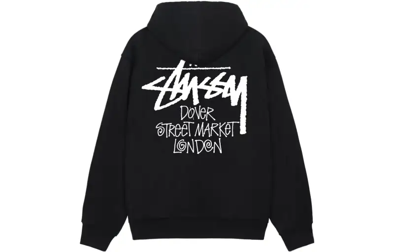Stussy Sweatshirts Unisex Black Hooded Moderate Regular
