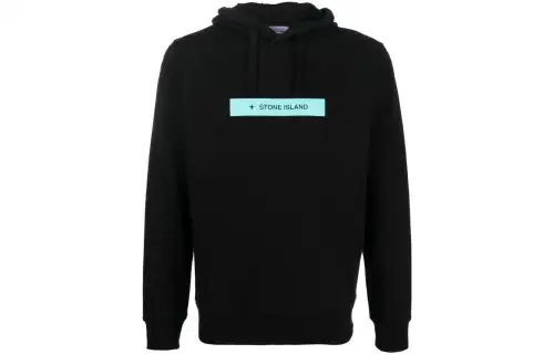 STONE ISLAND Sweatshirts Men's Black Hooded Moderate Regular