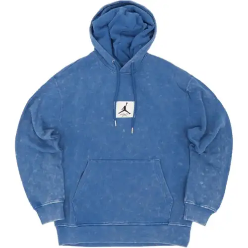 Jordan Men's Logo Knit Pullover Hooded Sweatshirt Blue