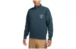 Nike Sweatshirts Men's Peacock Green Stand Collar Moderate Regular