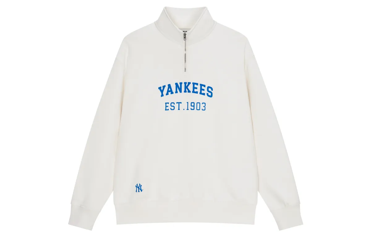 MLB Varsity New York Yankees Sweatshirts Unisex White Stand Collar Moderate Other