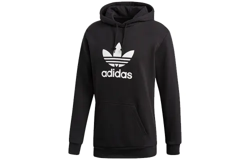 Adidas Originals Trefoil Sweatshirts Men's Black Hooded Moderate Regular