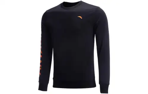 ANTA Life Collection Sweatshirts Men's Black Crew Neck Moderate Regular