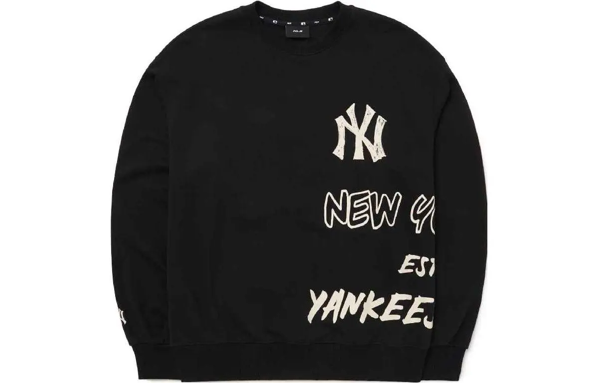 MLB Sweatshirts Unisex Black Crew Neck Moderate Regular