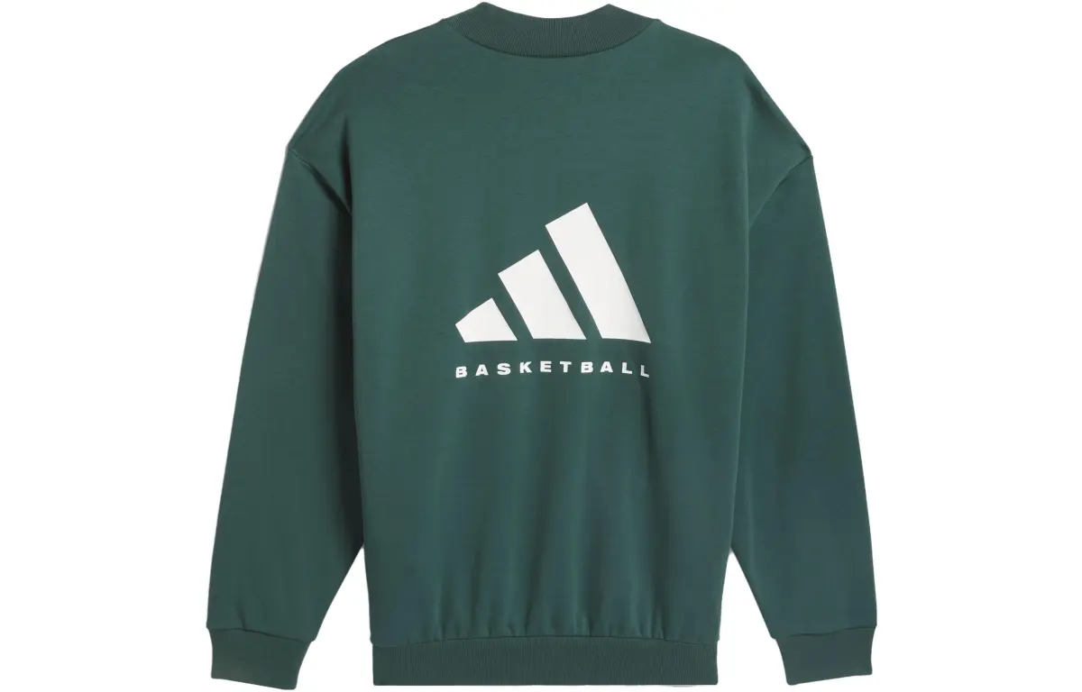 Adidas Sweatshirts Unisex Mineral Green Crew Neck Moderate Regular