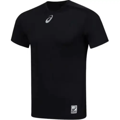 ASICS T Shirts Men's Black Crew Neck Moderate