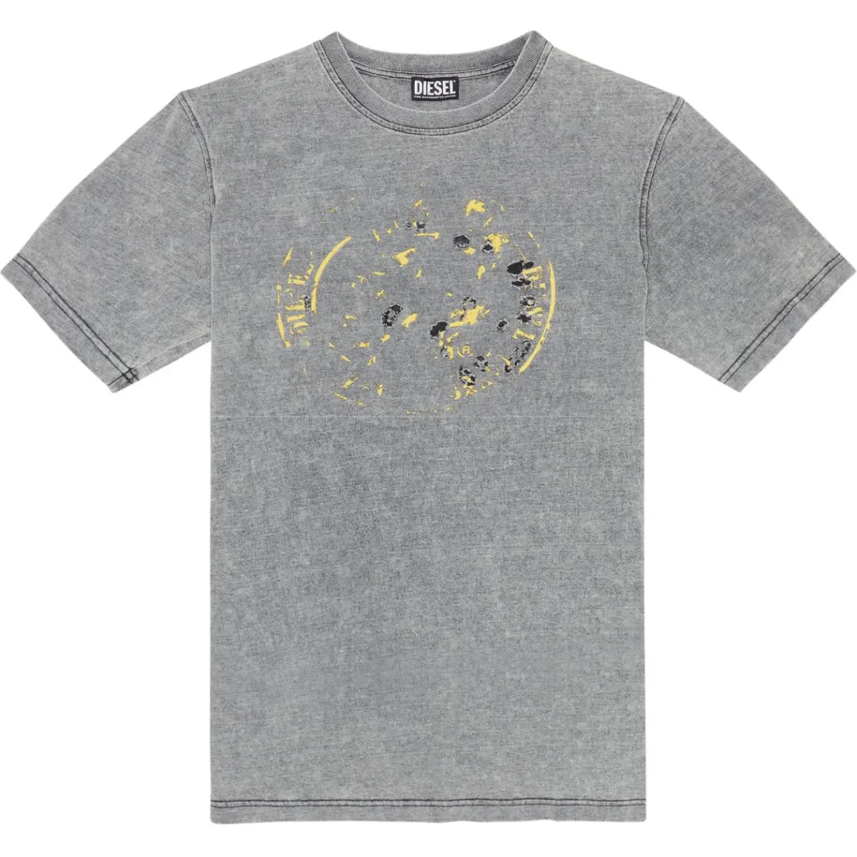DIESEL T-Shirts Men's Gray Crew Neck Moderate